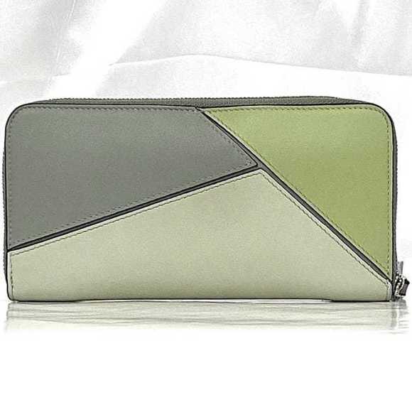 LOEWE Round Long Wallet f-22460 Gray Green GRIS CEN Puzzle C510T12X10 Leather... - Picture 3 of 11